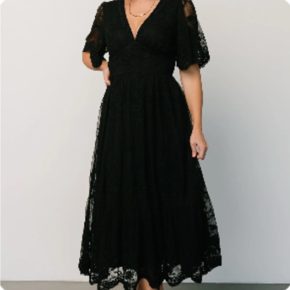 Baltic Born Black V-Neck Maxi Dress